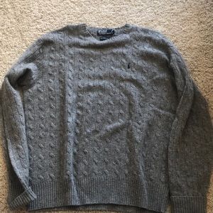 Long sleeve polo wool sweater